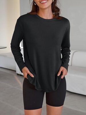 Trendy Queen Womens Oversized Long Sleeve T Shirts 2025 Basic Crewneck Tee Fall Tops Casual Workout Y2K Clothes
