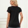 Memorose Womens Short Sleeve Tops Summer T Shirts Round Neck Causal Fashion Basic Tee