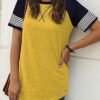 Adibosy Women Summer Casual Shirts: Short Sleeve Striped Tunic Tops Womens Crew Neck Tee Tshirt Blouses
