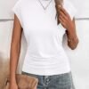 Bliwov Womens Summer Cap Sleeve Tops Business Casual Crewneck T Shirts Trendy Outfits Beach Vacation Clothes Fashion Blouses