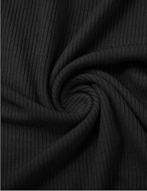 POPZONE Women's Lettuce Trim Mock Neck Long Sleeve Slim Fit Ribbed Knit Tee Shirt Tops