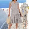 ANRABESS Womens Summer Dress Ruffle Sleeve V Neck Midi Dresses Fashion Casual Fit Flowy Tiered Boho Beach Vacation Sundress