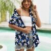 LOMON Women's Summer Hawaiian Shirts Floral Short Sleeve Button Down Shirts Hawaii Tropical Beach Tops Outfits